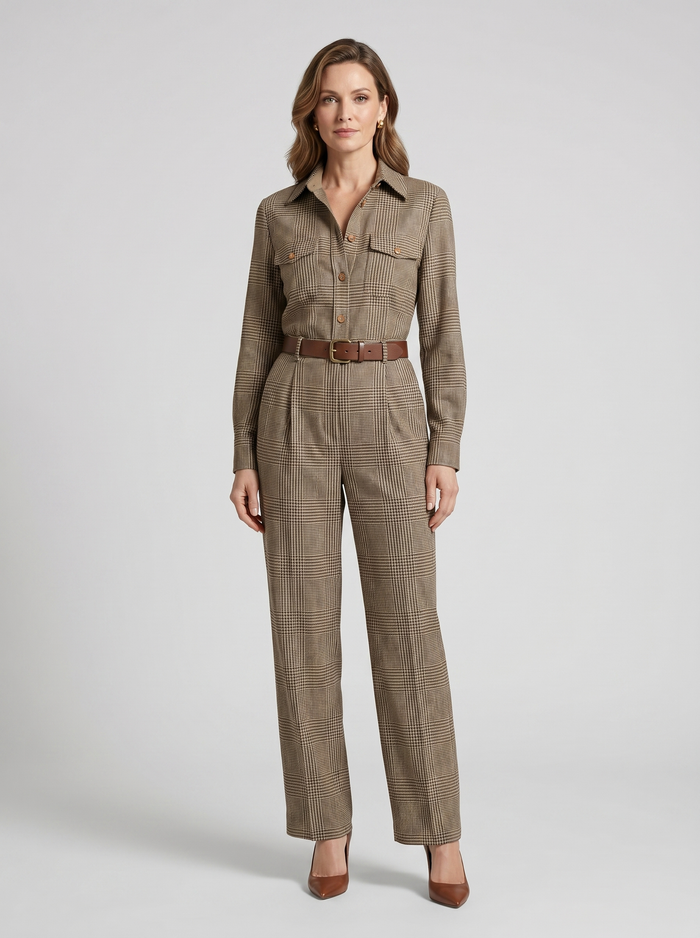 Clarisse | Jumpsuit Check with Details