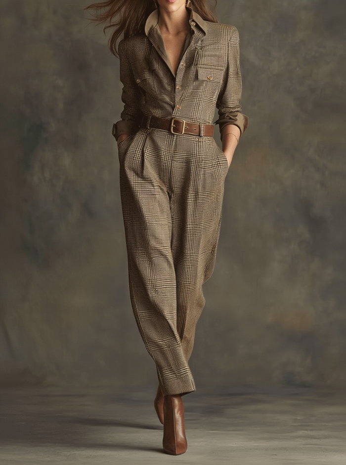 Clarisse | Jumpsuit Check with Details