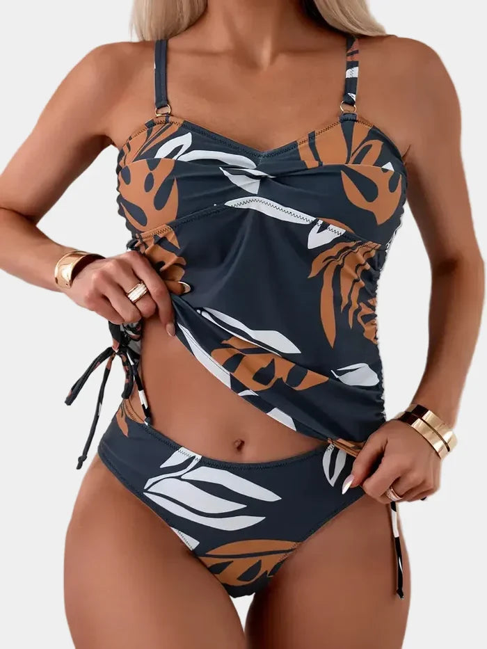 Cleo | With Printed Tropical Leaf Bikini