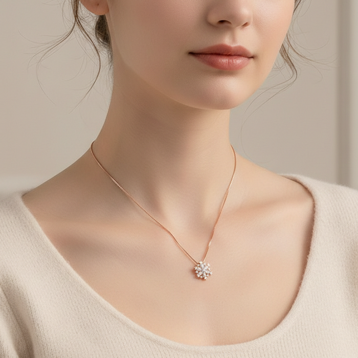 Cora | Crystal Necklace with Snowflake