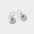 Cora | Silver Anna-sofie Boho Saturn Earrings with Turquoise Stone Gold
