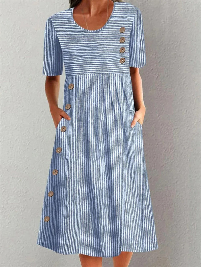 Coralie | Striped Crisp Maxi Dress
