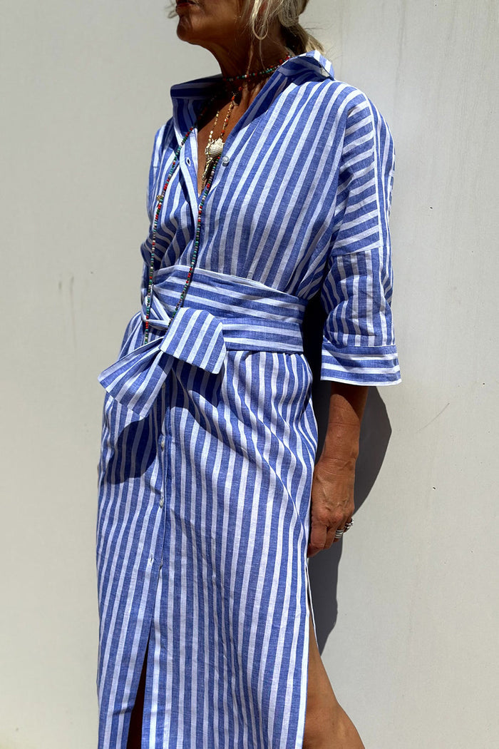 Corinne | Shirt Dress Maxi Striped