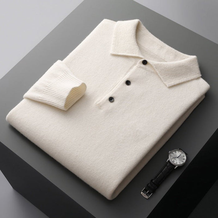 Cotton Knit Polo Jumper