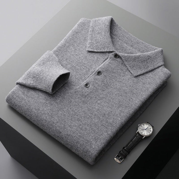 Cotton Knit Polo Jumper