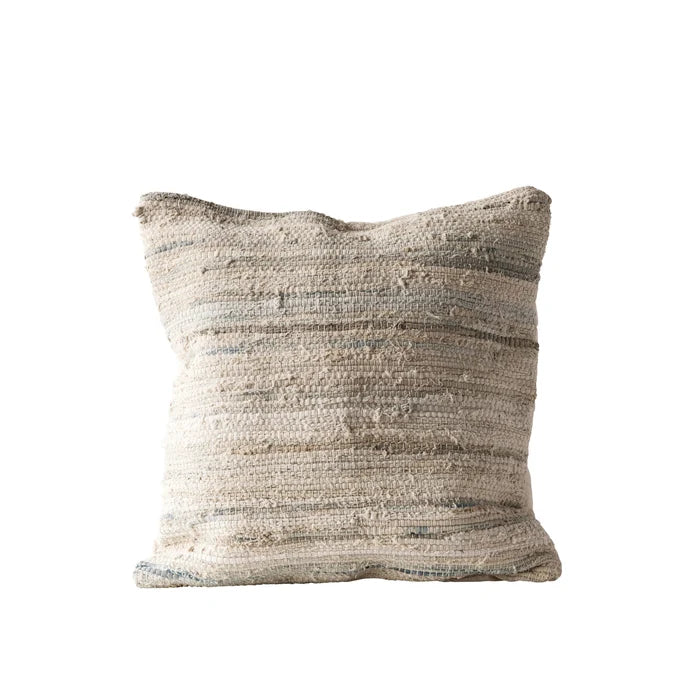Creative Co-Op | 24" Recycled Cotton & Canvas Chindi Pillow