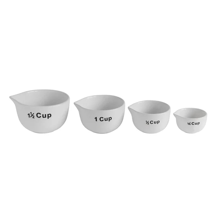 Creative Co-Op | White Stoneware Measuring Cups Set of 4