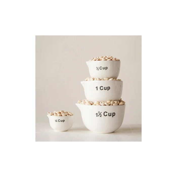 Creative Co-Op | White Stoneware Measuring Cups Set of 4