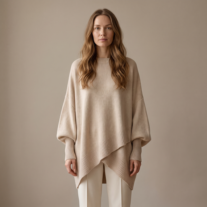 Crisanta oversized knit jumper on model