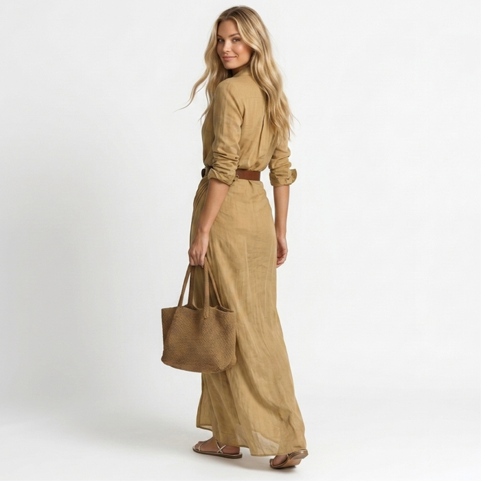 Cristal | Low-Neckline Maxi Dress