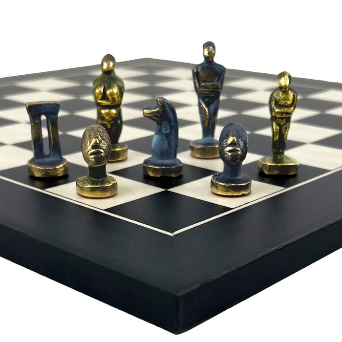 Cycladic Metal Pieces | Black Stained Poplar Board | Small