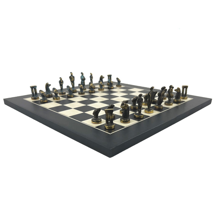Cycladic Metal Pieces | Black Stained Poplar Board | Small