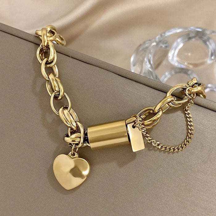 Daniela | Gold-Plated Thick Heart Bracelet