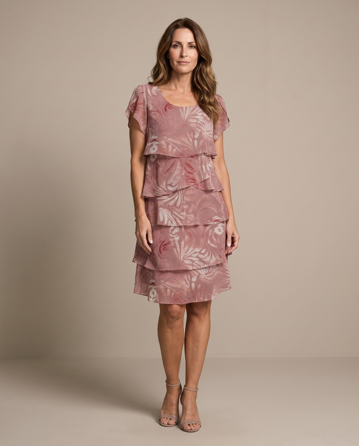 Deborah double-ruffle midi dress - full length editorial