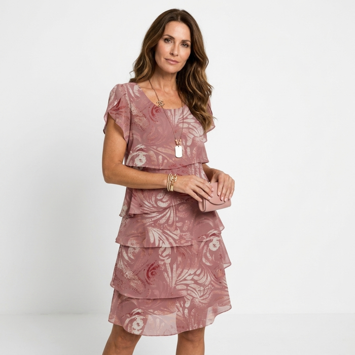 Deborah | Double-Ruffle Midi Dress