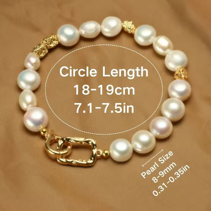 Diana | Gold-Plated Hope Bracelet with Defined Pearls Silhouette