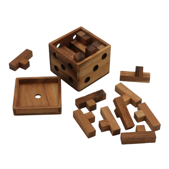 DICE BOX | 9 cm | Solid Wood | 25 pieces