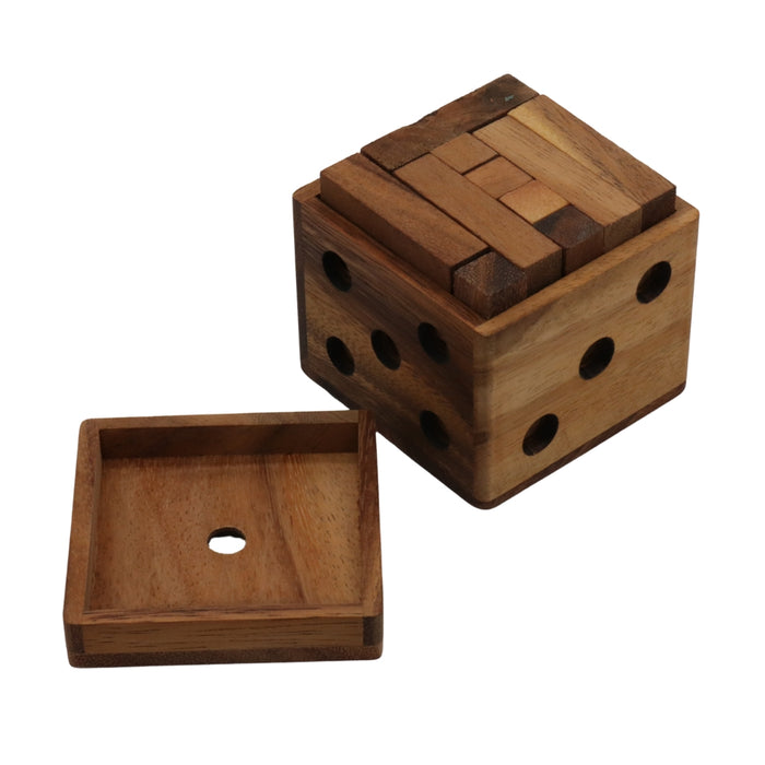 DICE BOX | 9 cm | Solid Wood | 25 pieces