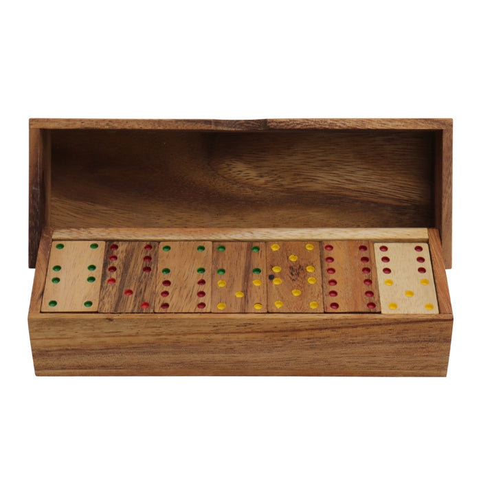 DOMINOES | Double-6 Set | Hardwood | 50 × 27 mm Blocks