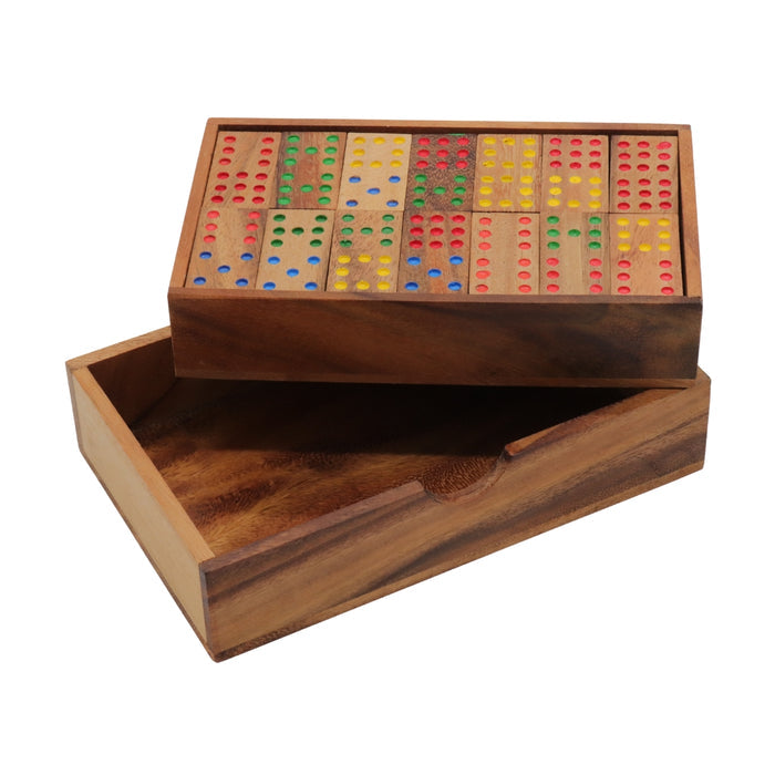 DOMINOES | Double-9 Set | Hardwood | 50 × 25 mm Blocks