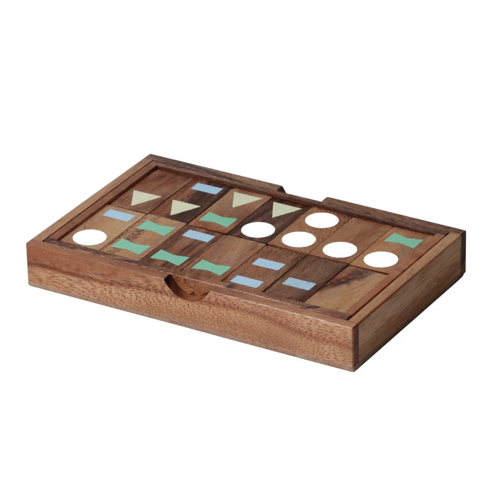 DOMINOES with Geometric Shapes | Monkeypod Wood | incl Box