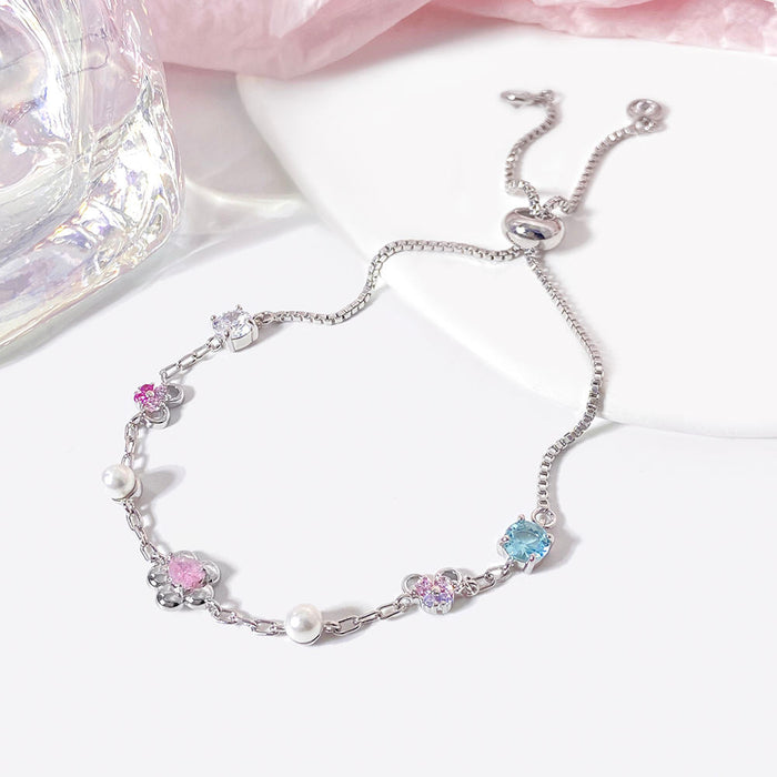 Dorota | Silver Sculptural Bracelet with Pearls Ends
