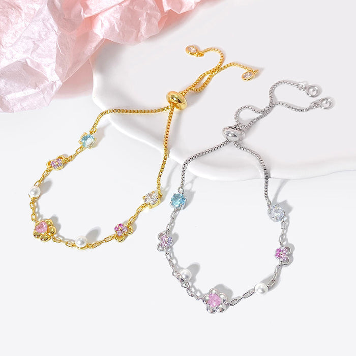 Dorota | Silver Sculptural Bracelet with Pearls Ends