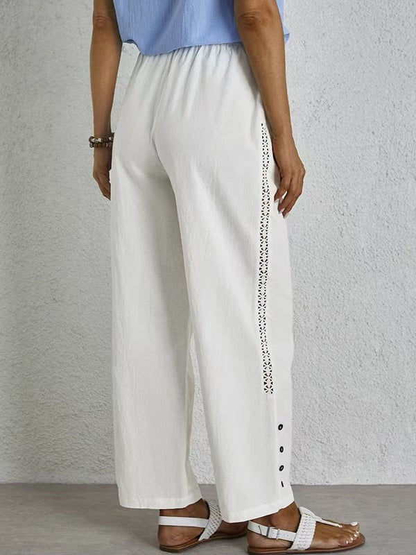 Eeva - Relaxed Button-Detail Trousers