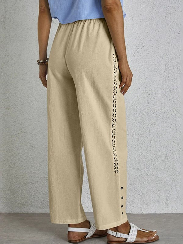 Eeva - Relaxed Button-Detail Trousers