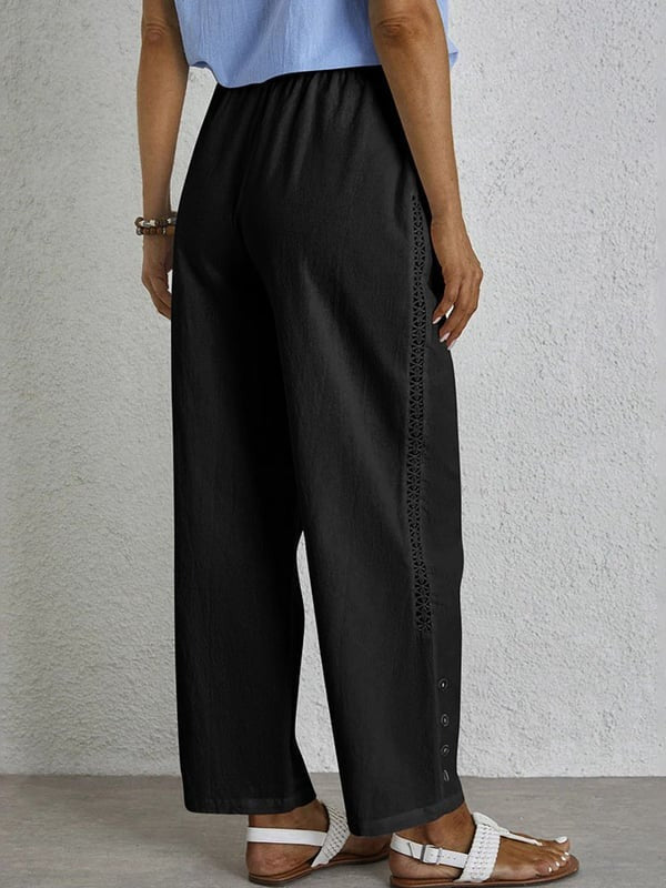 Eeva - Relaxed Button-Detail Trousers