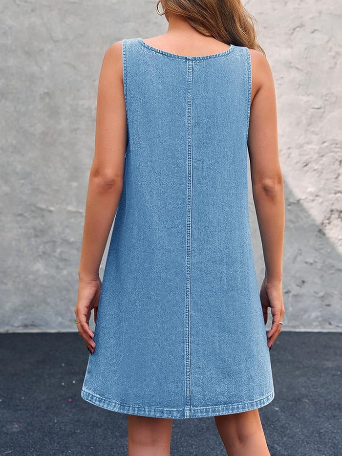 Eeva - Relaxed Strappy Denim Dress