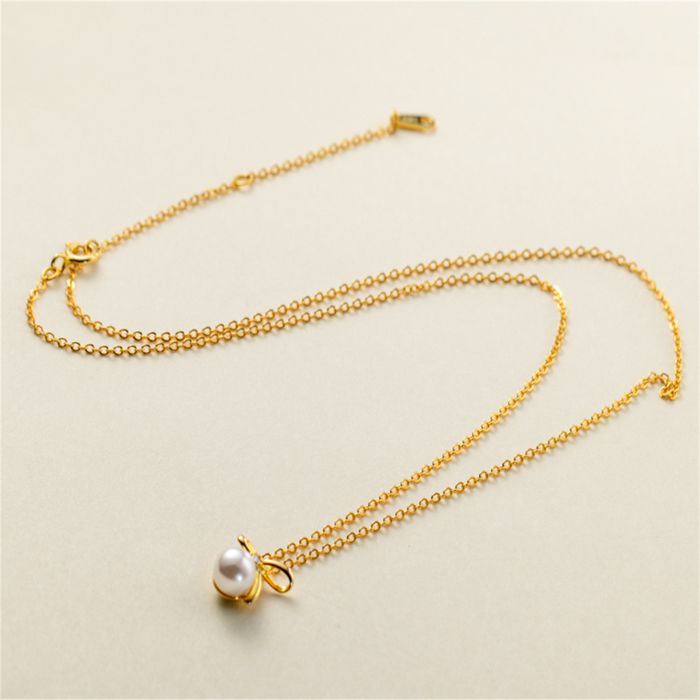 Elena | Gold-Plated Johana-luisa Necklace with Double Pearl