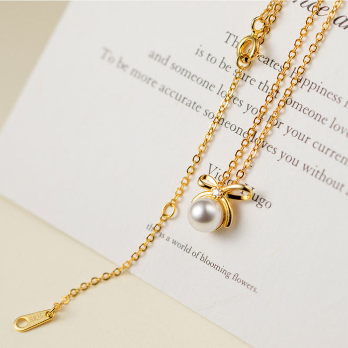 Elena | Gold-Plated Johana-luisa Necklace with Double Pearl