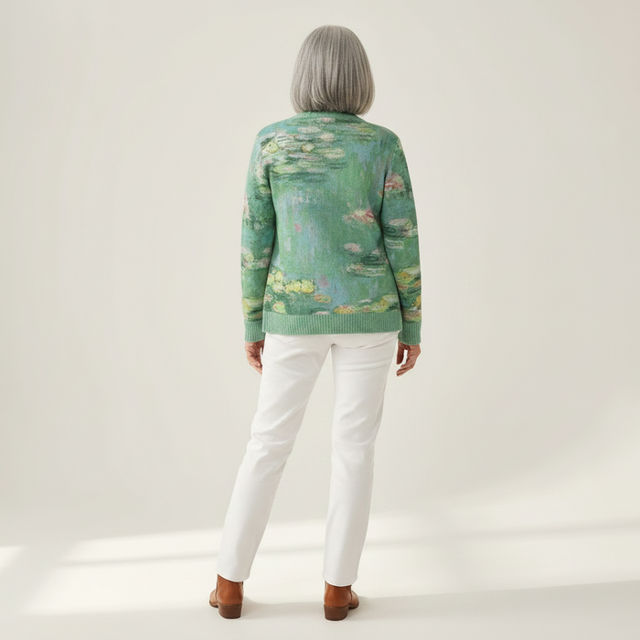 Elina - Water Lily Cardigan in Green
