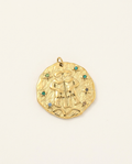 Gemini zodiac pendant in gold-plated stainless steel