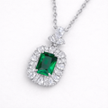 Elina | Silver Pendant with Emeralds Crown