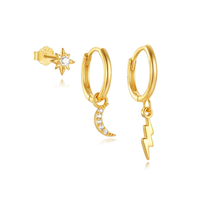 Elis | Gold-Plated Soft Line Delicate Earrings