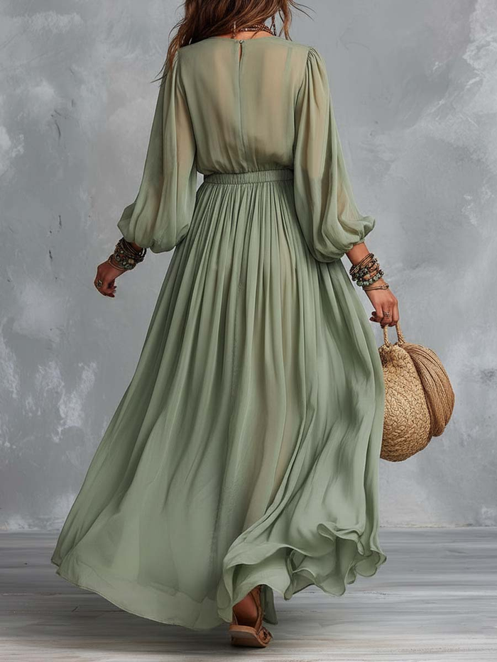 Elodine | Bohemian with Floral Print Maxi Dress