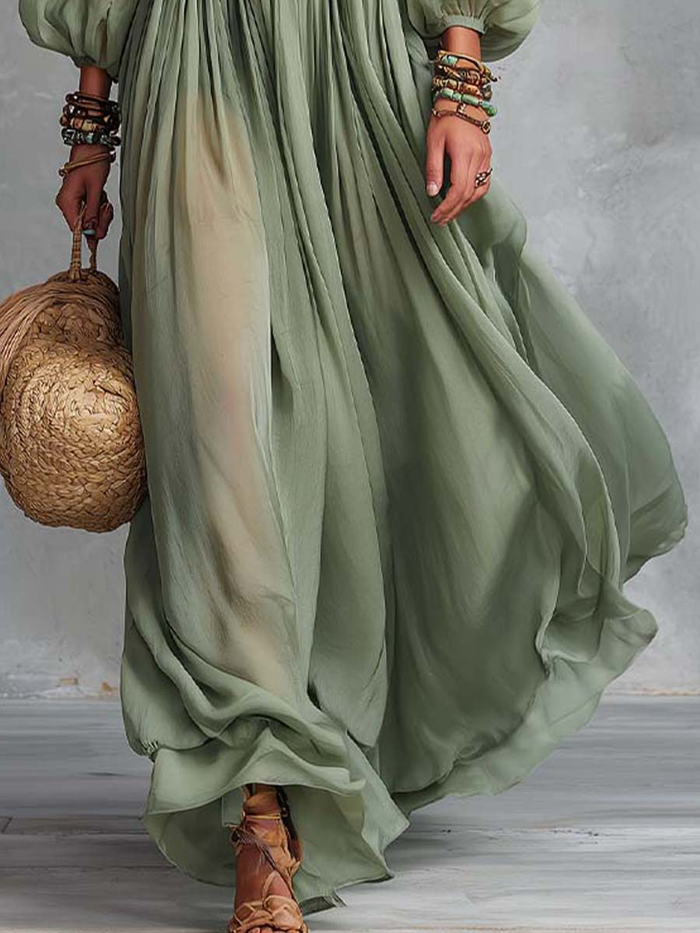 Elodine | Bohemian with Floral Print Maxi Dress