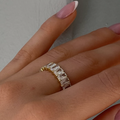 Elsi | Gold-Plated Clear Baguette Ring