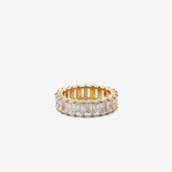 Elsi | Gold-Plated Clear Baguette Ring