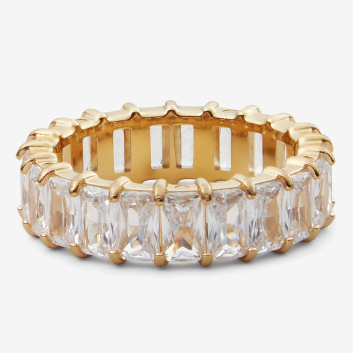 Elsi | Gold-Plated Clear Baguette Ring