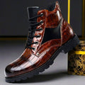 Embossed Leather Urban Boots