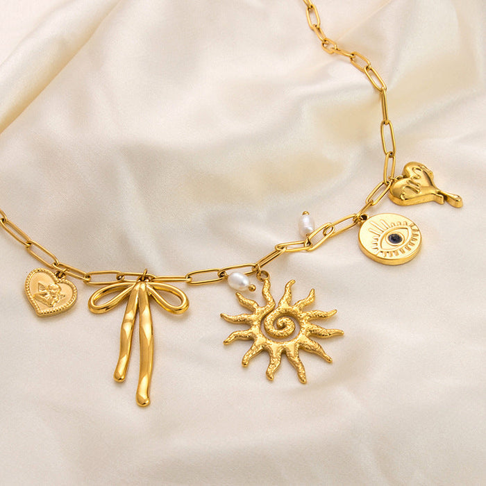 Emilie | Gold-Plated Delicate Necklace with Small Pendants