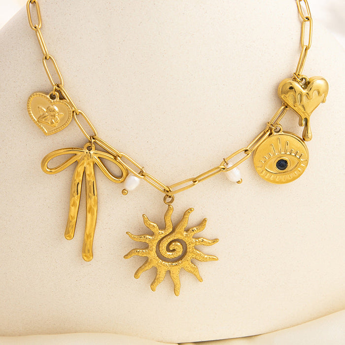 Emilie | Gold-Plated Delicate Necklace with Small Pendants