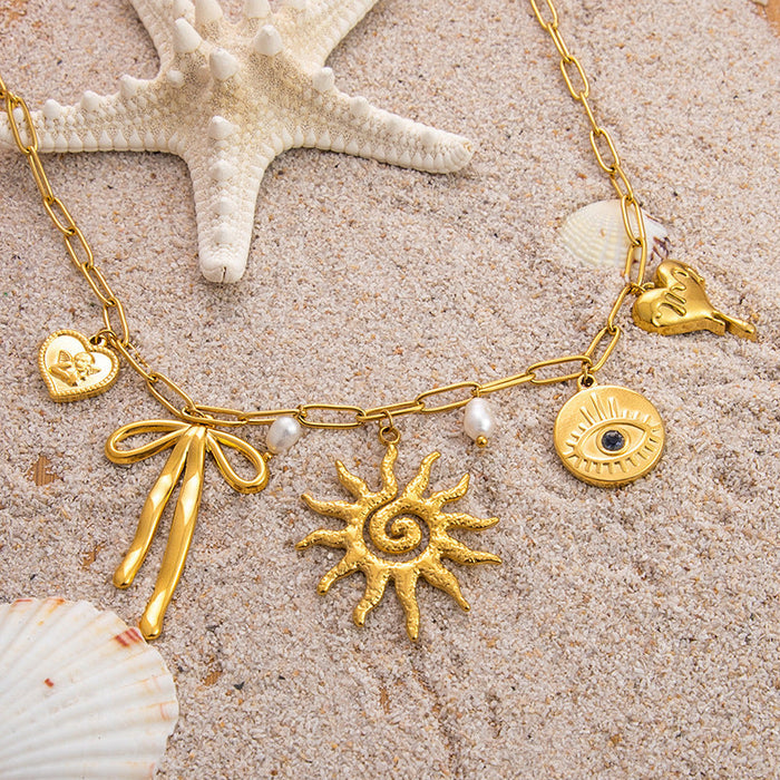 Emilie | Gold-Plated Delicate Necklace with Small Pendants