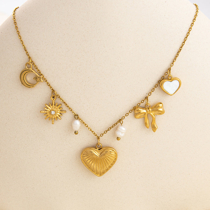 Emilie | Gold-Plated Delicate Necklace with Small Pendants