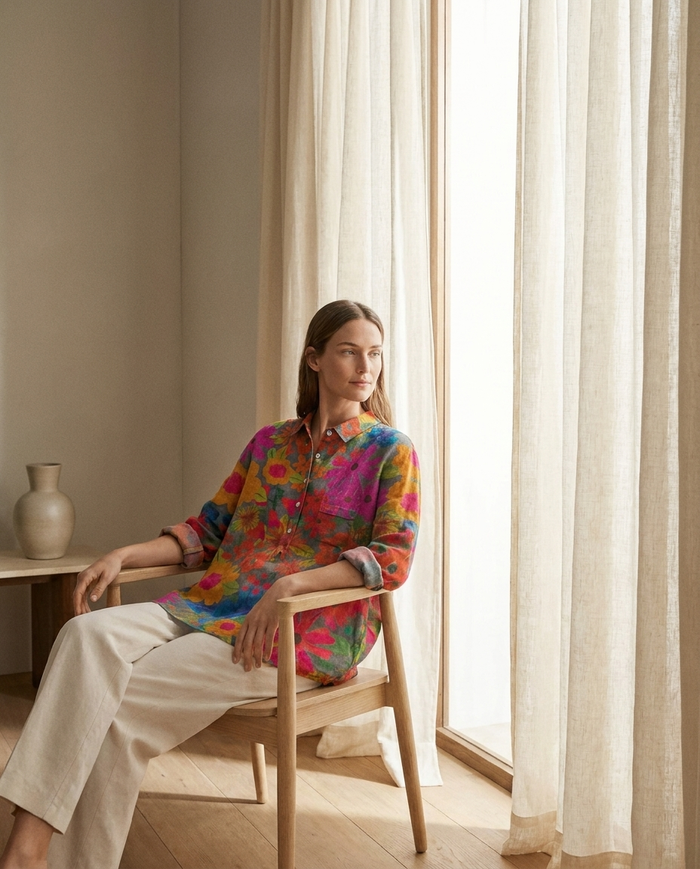 Emilie | Linen Elegant Summer Blouse