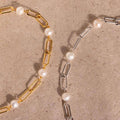 Emilie | Silver Pearls Bracelet with Hook Clasp