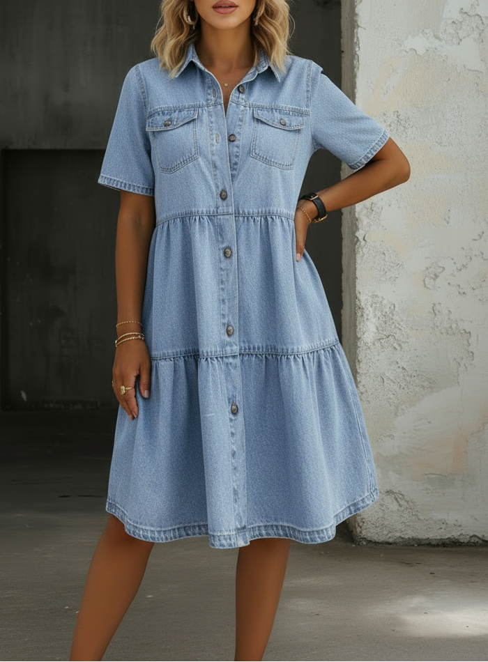 Emma - Relaxed & Elegant Denim Dress